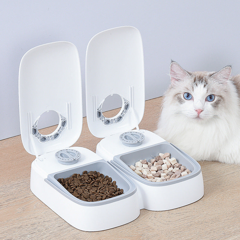 Automatic Cat Feeder – Double Meal Bowl – The Pet Accessory Heaven