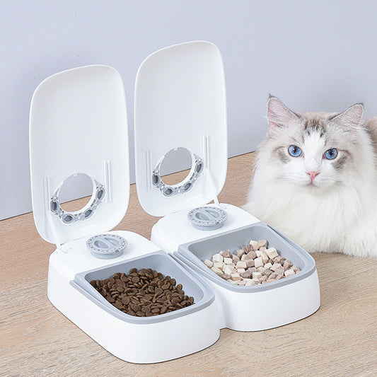 Automatic Cat Feeder – Double Meal Bowl – The Pet Accessory Heaven
